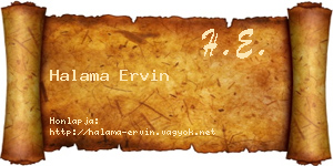 Halama Ervin névjegykártya